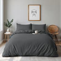 Dekbedovertrek Percale Katoen Uni - Eenpersoons (140x200 cm) - Antraciet Percale katoen - Dessin: Effen - Dreamhouse - Dekbed-Discounter.nl