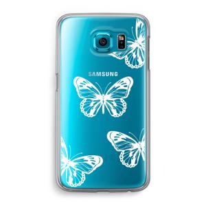 White butterfly: Samsung Galaxy S6 Transparant Hoesje