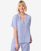 HEMA Dames Pyjamatop Seersucker Blauw (blauw)