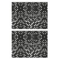 6x stuks retro stijl placemats van vinyl 40 x 30 cm zwart - thumbnail