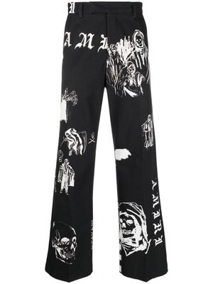 AMIRI pantalon droit à imprimé graphique - Noir AMIRI pantalon droit à imprimé graphique - Noir