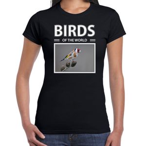 Putters t-shirt met dieren foto birds of the world zwart voor dames