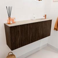 Toiletmeubel Mondiaz Joya Dlux | 100 cm | Meubelkleur Walnut | Faye wastafel Frappe Wasbak Rechts | 1 kraangat