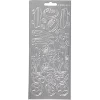 Creativ Company Stickers, sport, vel 10x23 cm, zilver, 1 vel