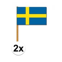 2x Zweden zwaaivlaggetjes   -
