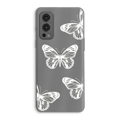 White butterfly: OnePlus Nord 2 5G Transparant Hoesje