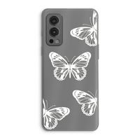 White butterfly: OnePlus Nord 2 5G Transparant Hoesje