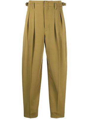 LEMAIRE pantalon en laine vierge à coupe droite - Vert