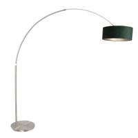 Steinhauer BooglampSparkled RVS met velours groene kap - 8124ST