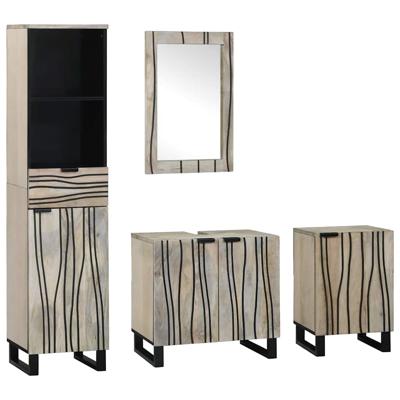 Badkamermeubelset met lade 4 pcs Walnoot bruin 38 x 33 x 160 cm