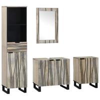Badkamermeubelset met lade 4 pcs Walnoot bruin 38 x 33 x 160 cm