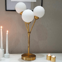 Tafellamp opaal glas By Rydens &apos;3Some&apos; modern 3X G9 fitting 60 cm
