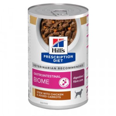 Hill&apos;s Prescription Diet Gastrointestinal Biome Digestive Care stoofpotje voor hond met kip & wortel blik 1 tray (12 x 354 g)