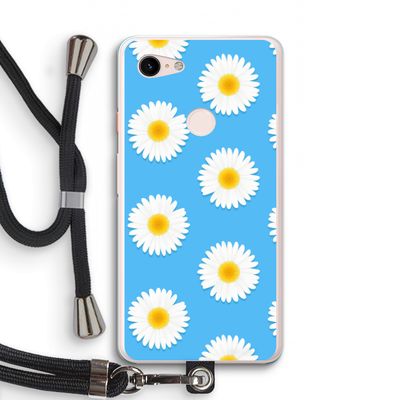 Margrietjes: Pixel 3 XL Transparant Hoesje met koord
