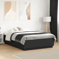Bedframe met LED-verlichting bruin eikenkleurig 135x190 cm