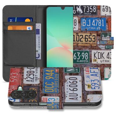 Samsung Galaxy A17 Boekhoesje Kentekenplaten Collage Met 3 Pasjes