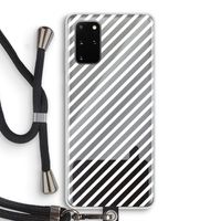Strepen zwart-wit: Samsung Galaxy S20 Plus Transparant Hoesje met koord