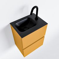 Toiletmeubel Mondiaz Ada | 40 cm | Meubelkleur Ocher | Lex wastafel Urban Rechts | 1 kraangat