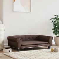 Hondenmand 95x55x30 cm kunstleer bruin - thumbnail