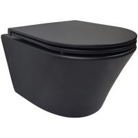 Wiesbaden Vesta Rimless Wandcloset met Softclose Flatline Zitting - Mat Zwart