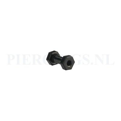 Tunnel zeshoek zwart 3 mm 3 mm