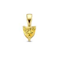 14K Geelgouden Hart Hanger met November Geboortesteen - 9,5mm