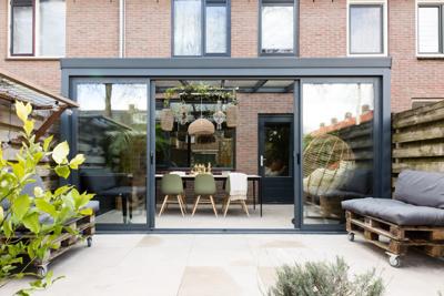 Profiline veranda 400x330 cm - antraciet - helder polycarbonaat dak - SALE02203 Aluminium Verasol