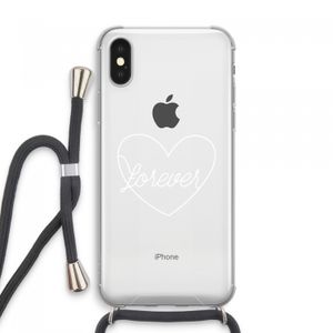 Forever heart pastel: iPhone XS Max Transparant Hoesje met koord