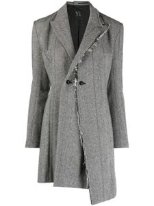 Y's blazer asymétrique à motif de chevrons - Noir