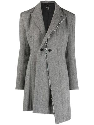 Y's blazer asymétrique à motif de chevrons - Noir