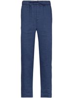 Frescobol Carioca Oscar linen-cotton blend trousers - Bleu