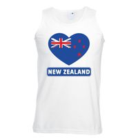 Nieuw zeeland hart vlag singlet shirt/ tanktop wit heren