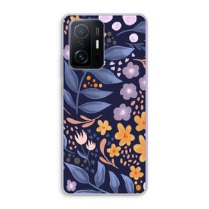 Flowers with blue leaves: Xiaomi 11T Pro Transparant Hoesje