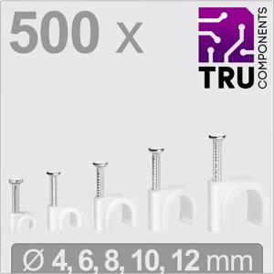 TRU COMPONENTS T24CA128 Spijkerclip TC-13448464 Bundel-Ø (bereik) 2 tot 12 mm Wit 500 stuk(s)
