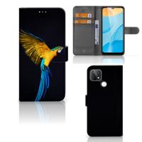 OPPO A15 | Telefoonhoesje | Met pasjeshouder | Papegaai