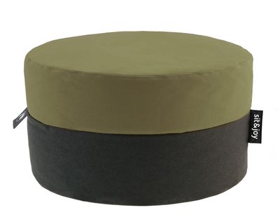 Poef 'Duo Rondo Big' Old Green - Groen - Weerbestendig - Sit&Joy