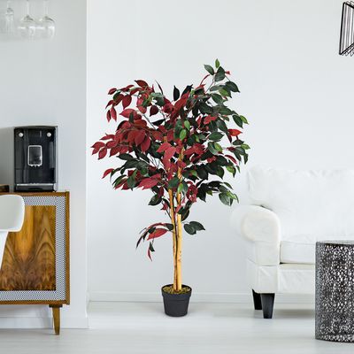 Kunstmatige Boom 120cm Hoge Groene Ingemaakte Ficus Boomatige Boom Realistische Groene Planten