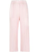 Pleats Please Issey Miyake pantalon plissé Ramie court - Rose