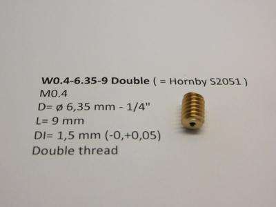 micromotor W0.4-6.35-9 Double wormwiel