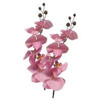 Kunstbloem Orchidee Milan - 2x - roze - 78 cm - losse steel - kunst zijdebloem - Phalaenopsis