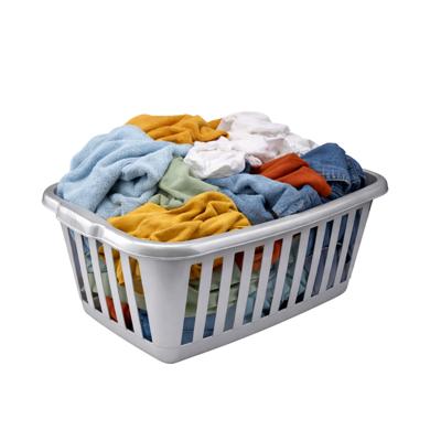 Plasticforte Open wasmand - lichtgrijs - kunststof - 40 liter - 60x40x26 cm - wassen ophangen