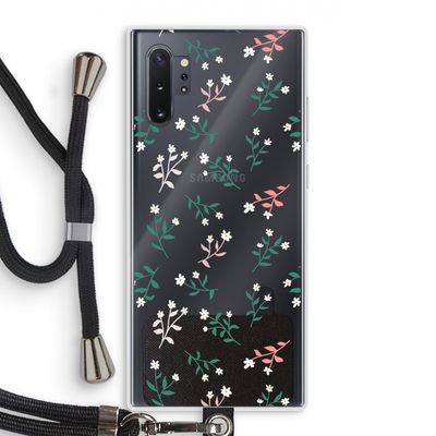 Small white flowers: Samsung Galaxy Note 10 Plus Transparant Hoesje met koord