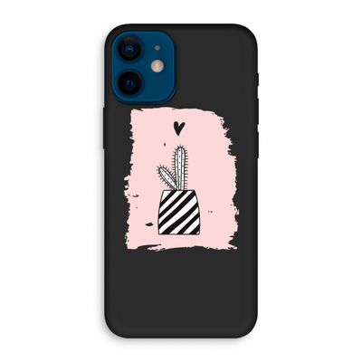 Zwart-wit cactus: iPhone 12 mini Biologisch afbreekbaar hoesje
