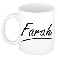 Farah voornaam kado beker / mok sierlijke letters - gepersonaliseerde mok met naam - Naam mokken - thumbnail