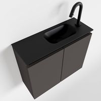 Toiletmeubel Mondiaz Ture | 60 cm | Meubelkleur Dark grey | Eden wastafel Urban Rechts | 1 kraangat