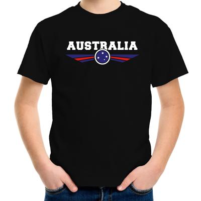 Australie landen supporters t-shirt - zwart - kinderen - Fan kleding - EK / WK / Olympische spelen