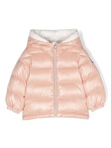 Moncler Enfant manteau matelassé à logo appliqué - Rose