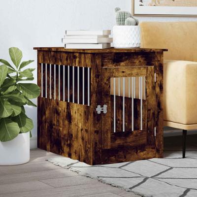 VidaXL Hondenbench 55 x 80 x 68 cm bewerkt hout gerookt eikenkleurig