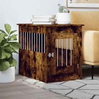 VidaXL Hondenbench 55 x 80 x 68 cm bewerkt hout gerookt eikenkleurig VidaXL Hondenbench 55 x 80 x 68 cm bewerkt hout gerookt eikenkleurig