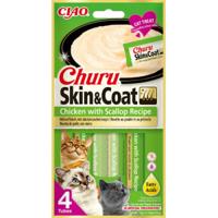 Inaba Churu Skin & Coat met kip en Sint-jakobsschelp kattensnack 12 x 14 g